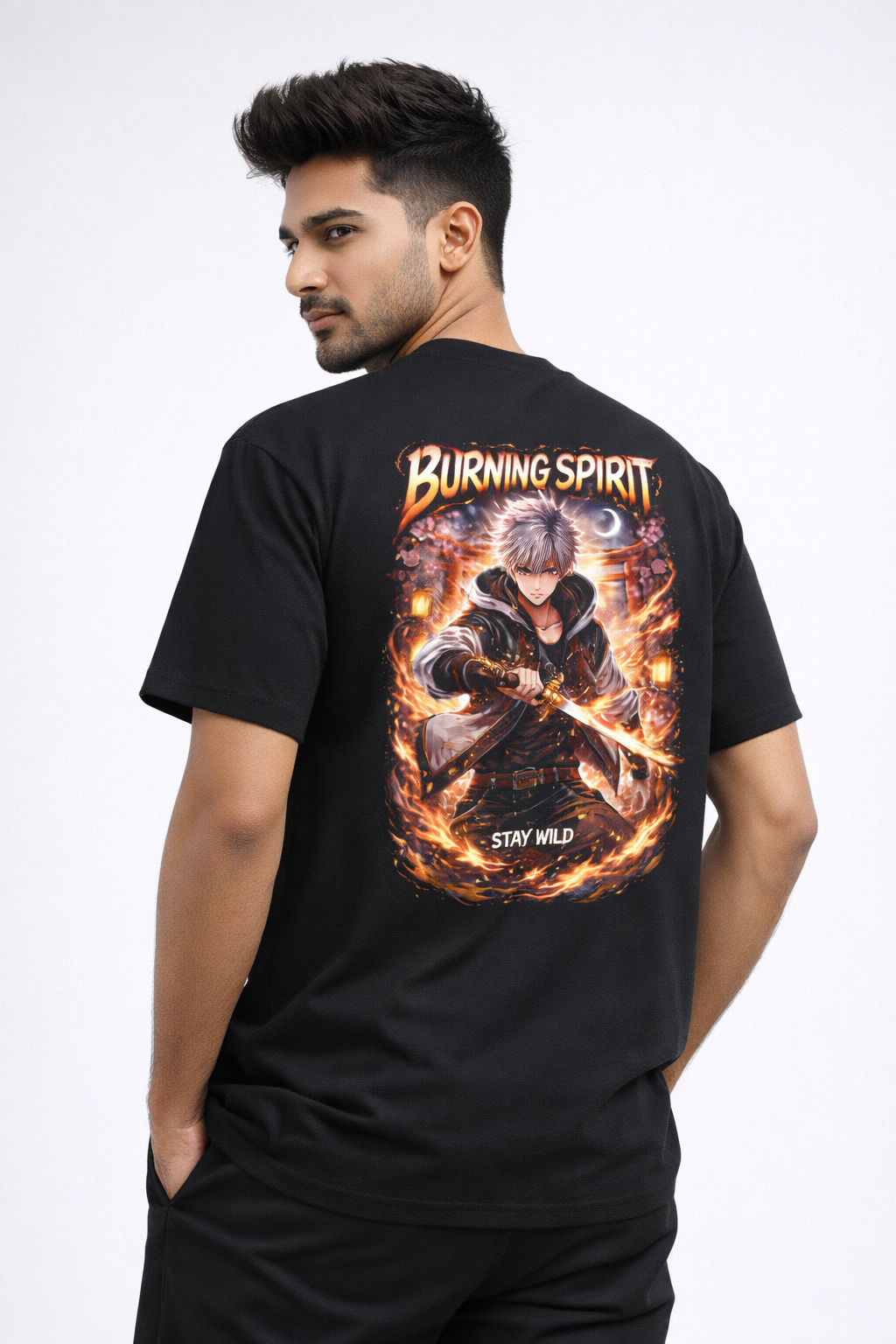 Burning Spirit Oversized Graphic T-Shirt | Stay Wild Edition