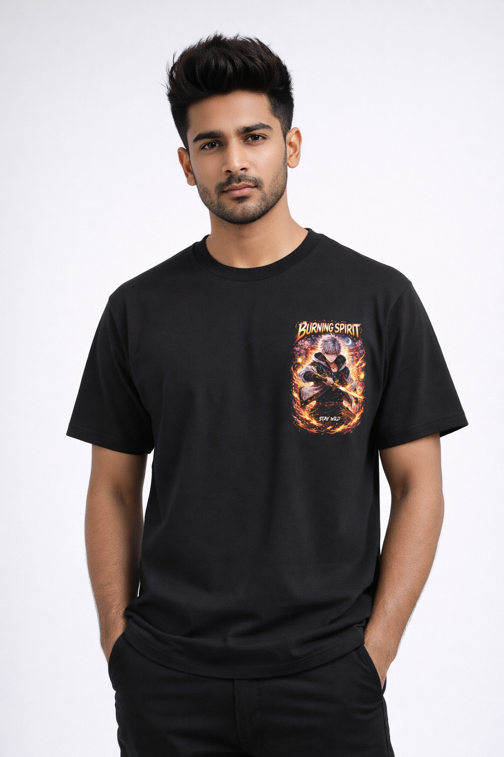 Burning Spirit Oversized Graphic T-Shirt | Stay Wild Edition